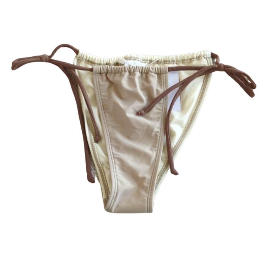 Adika Swim Bottom Beige Tan Brown Tie Sides Size M NWT